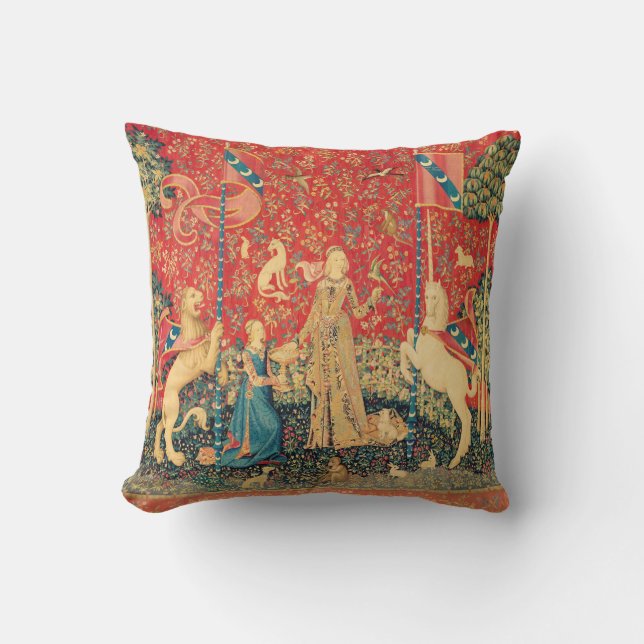 LADY AND UNICORN Lion,Fantasy Flowers,Animals Cushion (Front)