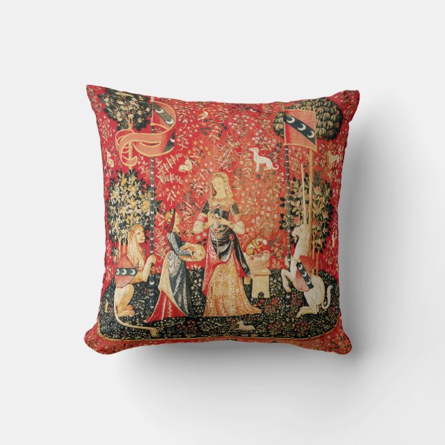 LADY AND UNICORN Lion,Fantasy Flowers,Animals Cushion (Front)