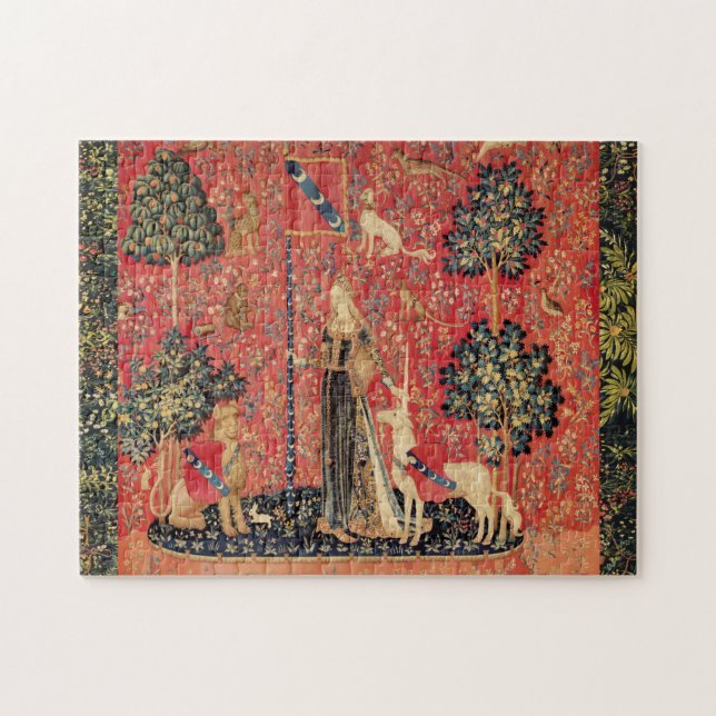 LADY AND UNICORN Lion,Fantasy Flowers,Animals Jigsaw Puzzle (Horizontal)