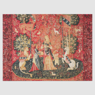 LADY AND UNICORN Lion,Fantasy Flowers,Animals Tissue Paper