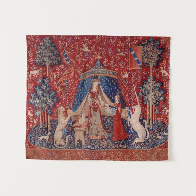 Lady and Unicorn Mediaeval Tapestry Desire (Front (Horizontal))