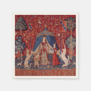 Lady and Unicorn Mediaeval Tapestry Desire Napkin