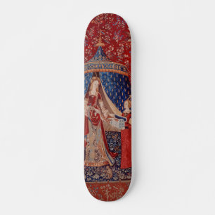 Lady and Unicorn Mediaeval Tapestry Desire Skateboard