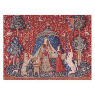 Lady and Unicorn Mediaeval Tapestry Desire Tablecloth