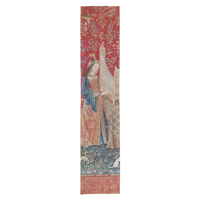 Lady and Unicorn Mediaeval Tapestry Hearing Short Table Runner (Front)