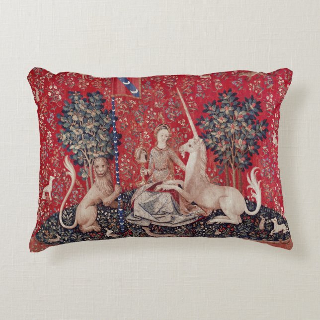 Lady and Unicorn Mediaeval Tapestry Sight Decorative Cushion (Front)