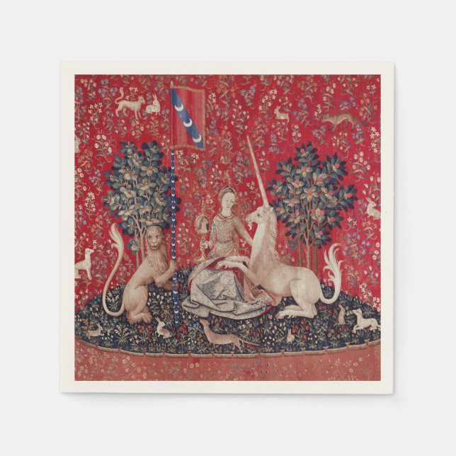 Lady and Unicorn Mediaeval Tapestry Sight Napkin (Front)