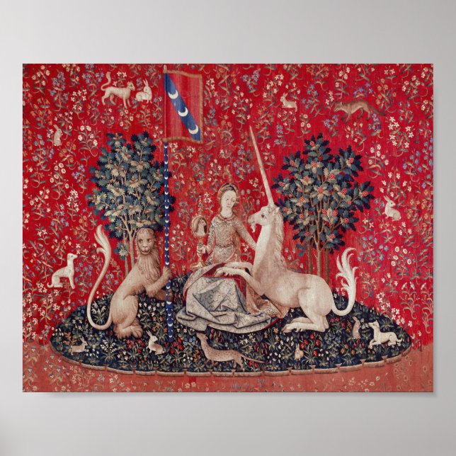 Lady and Unicorn Mediaeval Tapestry Sight Poster (Front)