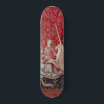 Lady and Unicorn Mediaeval Tapestry Sight Skateboard<br><div class="desc">The lady and the unicorn tapestries feature a mediaeval lady in various poses, each depicts one of the five senses, and a sixth scene with words on tent Mon Seul Désir (my only desire). Being some of the most famous mediaeval artworks in the world, these unicorn items add magic everywhere....</div>