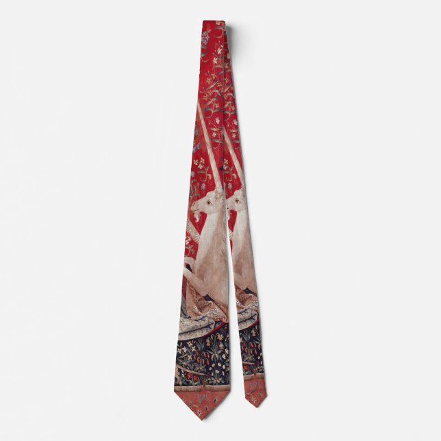 Lady and Unicorn Mediaeval Tapestry Sight Tie (Front)