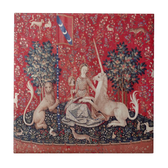 Lady and Unicorn Mediaeval Tapestry Sight Tile (Front)