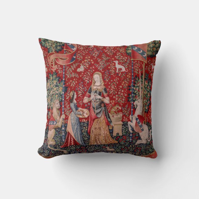 Lady and Unicorn Mediaeval Tapestry Smell Cushion (Front)