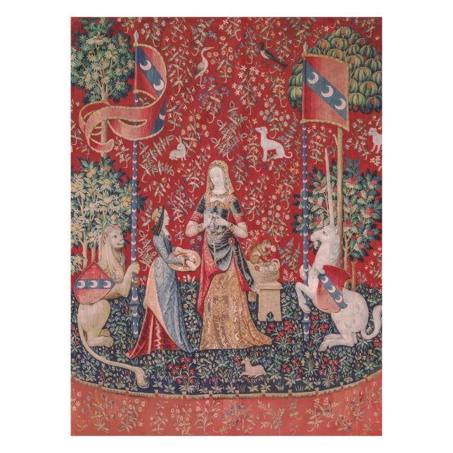 Lady and Unicorn Mediaeval Tapestry Smell Tablecloth (Front)