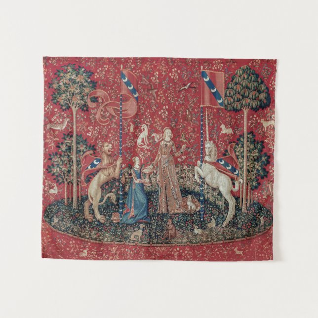 Lady and Unicorn Mediaeval Tapestry Taste (Front (Horizontal))