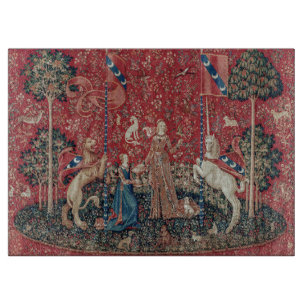 Lady and Unicorn Mediaeval Tapestry Taste Cutting Board