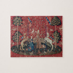 Lady and Unicorn Mediaeval Tapestry Taste Jigsaw Puzzle