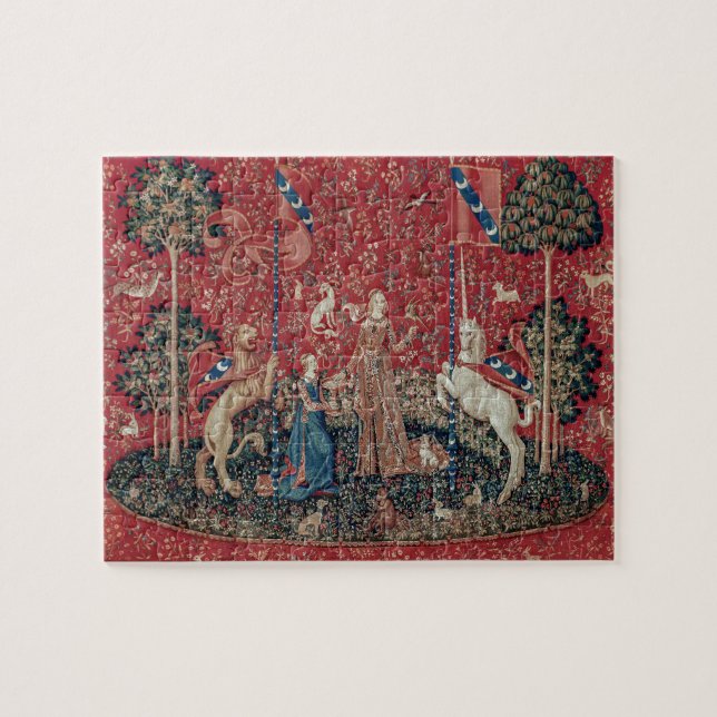 Lady and Unicorn Mediaeval Tapestry Taste Jigsaw Puzzle (Horizontal)