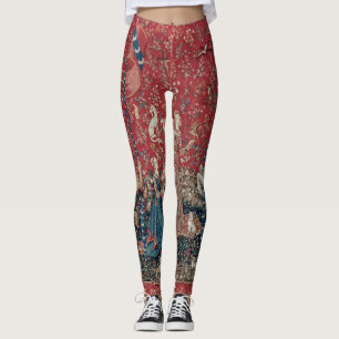 Lady and Unicorn Mediaeval Tapestry Taste Leggings
