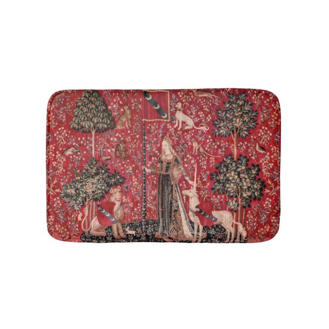 Lady and Unicorn Mediaeval Tapestry Touch Bath Mat (Front)