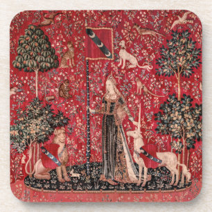 Lady and Unicorn Mediaeval Tapestry Touch Coaster