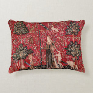 Lady and Unicorn Mediaeval Tapestry Touch Decorative Cushion