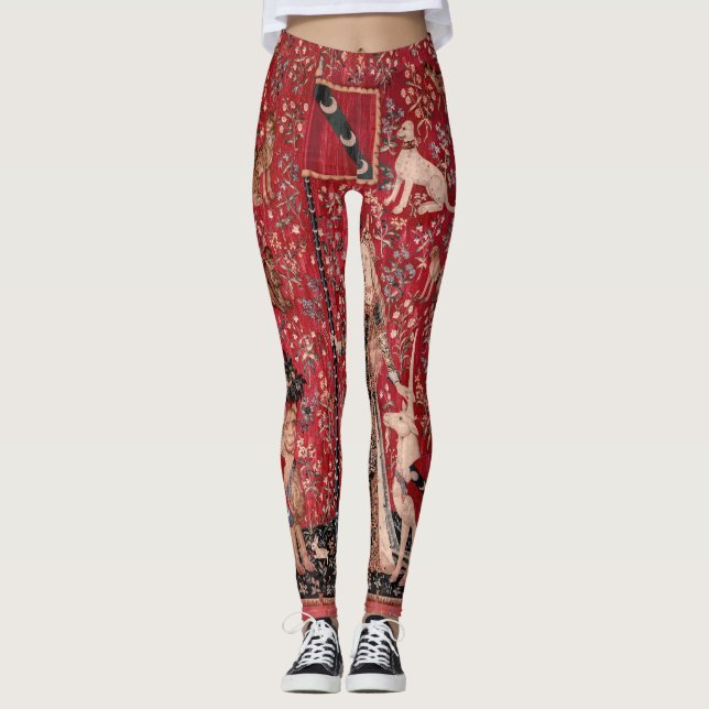 Lady and Unicorn Mediaeval Tapestry Touch Leggings (Front)