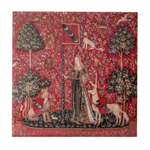 Lady and Unicorn Mediaeval Tapestry Touch Tile