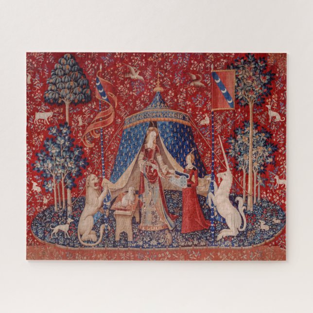 Lady and Unicorn Medieval Tapestry Desire Jigsaw Puzzle (Horizontal)