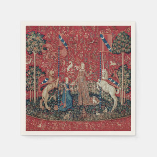 Lady and Unicorn Medieval Tapestry Taste Napkin
