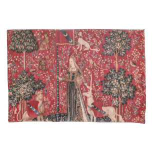Lady and Unicorn Medieval Tapestry Touch Pillowcase