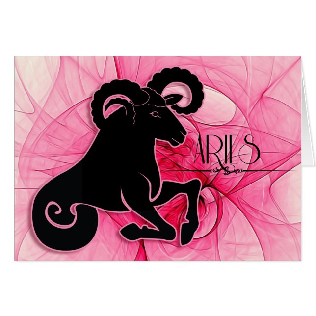 Lady Aries Zodiac Blank with Inside Art (Front Horizontal)