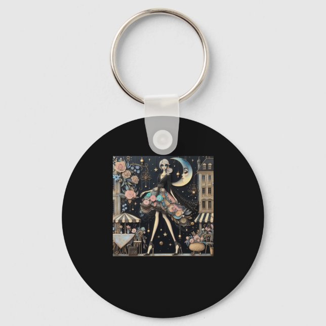 Lady Art # 3 Sticker  Key Ring (Front)