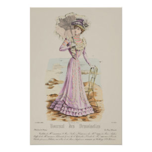 Lady at the Beach from a Paris Fashion Vintage Ad Poster