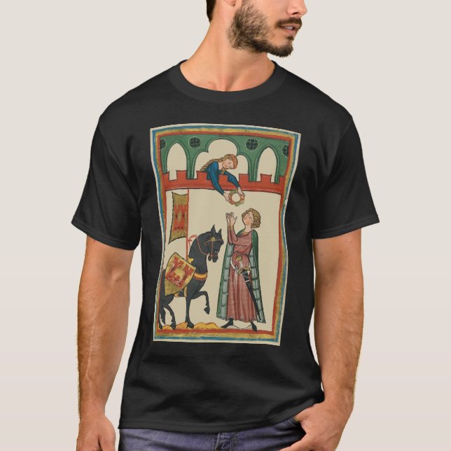 Lady Awarding Knight A Garland, 14th Century T-Shirt (Front)