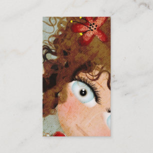 Lady Beautiful Eye Hair Grunge Business Card