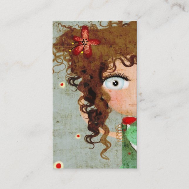 Lady Beautiful Eye Hair Grunge Business Card (Front)