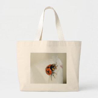 Lady Beetle Climbing High Large Tote Bag
