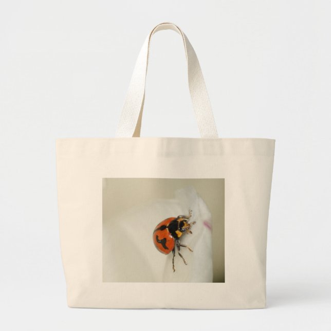 Lady Beetle Climbing High Large Tote Bag (Front)