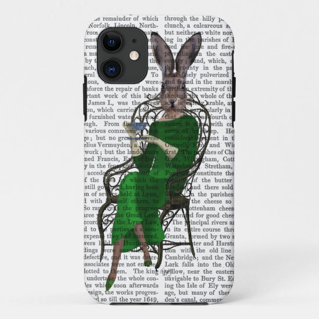 Lady Bella Rabbit Taking Tea 2 Case-Mate iPhone Case (Back)