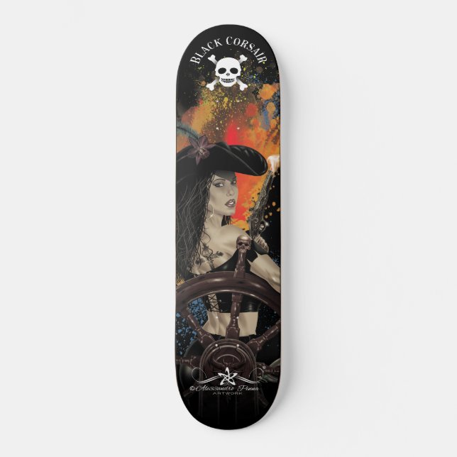 Lady Black Corsair Skateboard (Front)