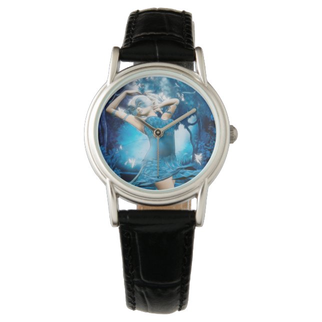 Lady Blue Elvin Fantasy Art Watch (Front)