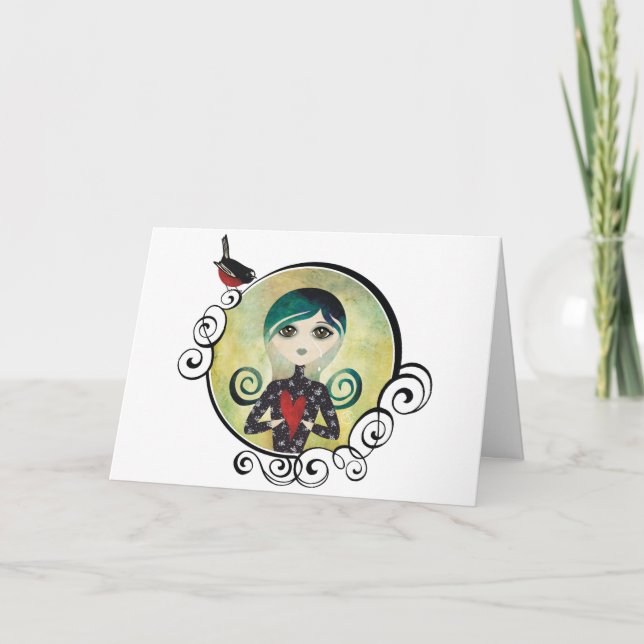 lady blue greeting card (Front)