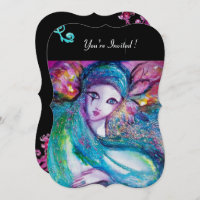 LADY BLUE MASK Masquerade Party,Red Black Floral