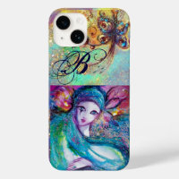 LADY BLUE MASK VENETIAN MASQUERADE MONOGRAM