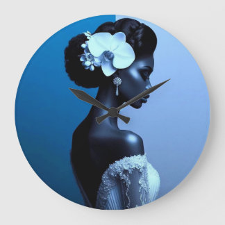Lady Blue Wall Clock Alicia C Lacy Art