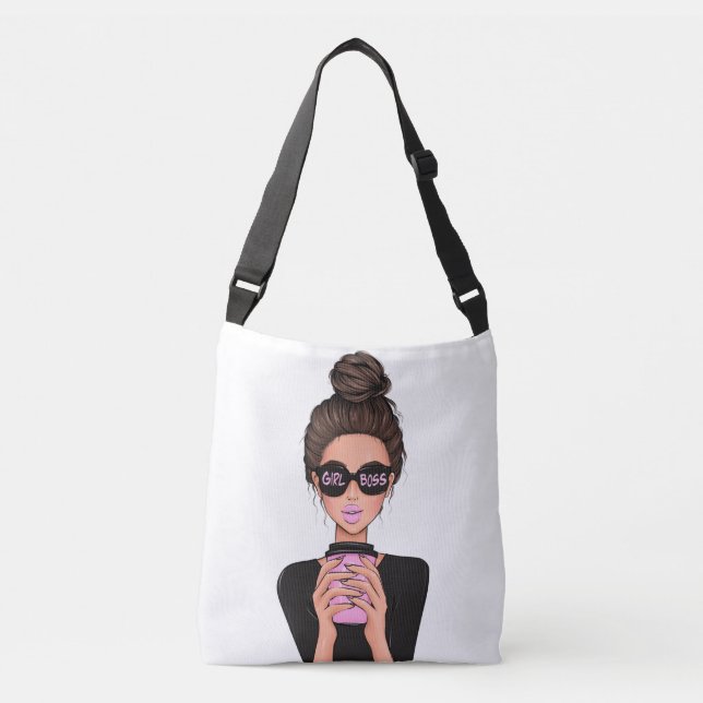 Lady Boss Life, Boss Babe Woman, Girl Boss T-Shirt Crossbody Bag (Front)