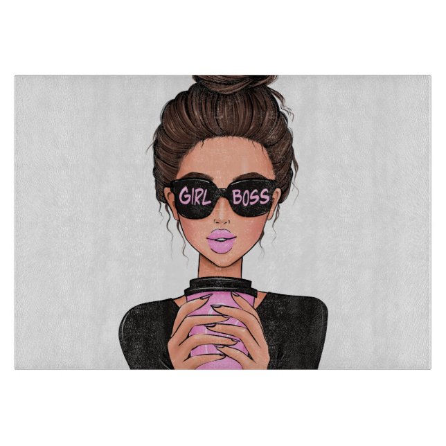 Lady Boss Life, Boss Babe Woman, Girl Boss T-Shirt Cutting Board (Front)