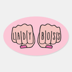 Lady boss oval sticker