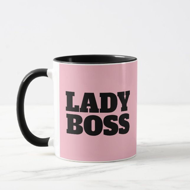 LADY BOSS PINK COFFEE MUGS (Left)
