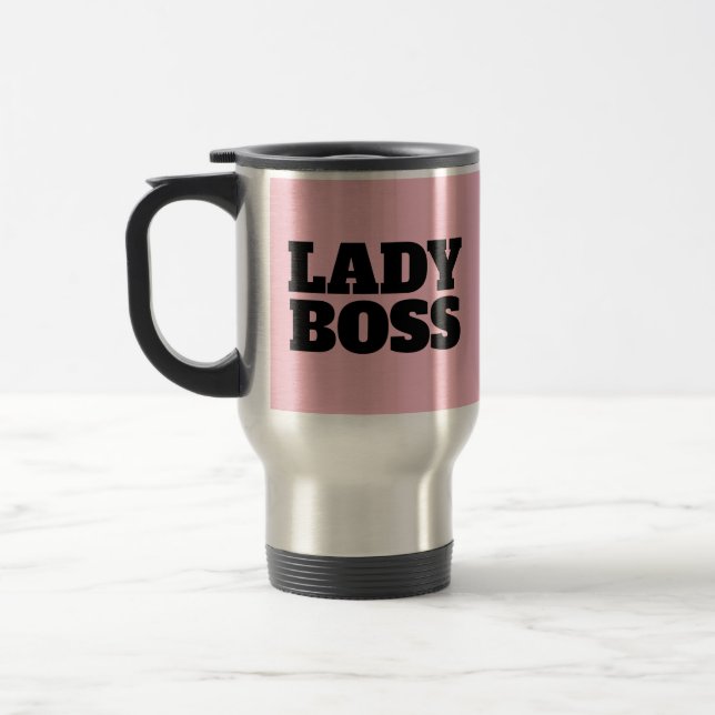 LADY BOSS PINK TRAVEL COFFEE MUGS (Left)